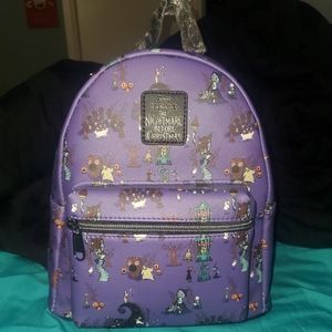 LOUNGEFLY Disney The Nightmare Before Christmas Halloween Town Icons Mini Backpa